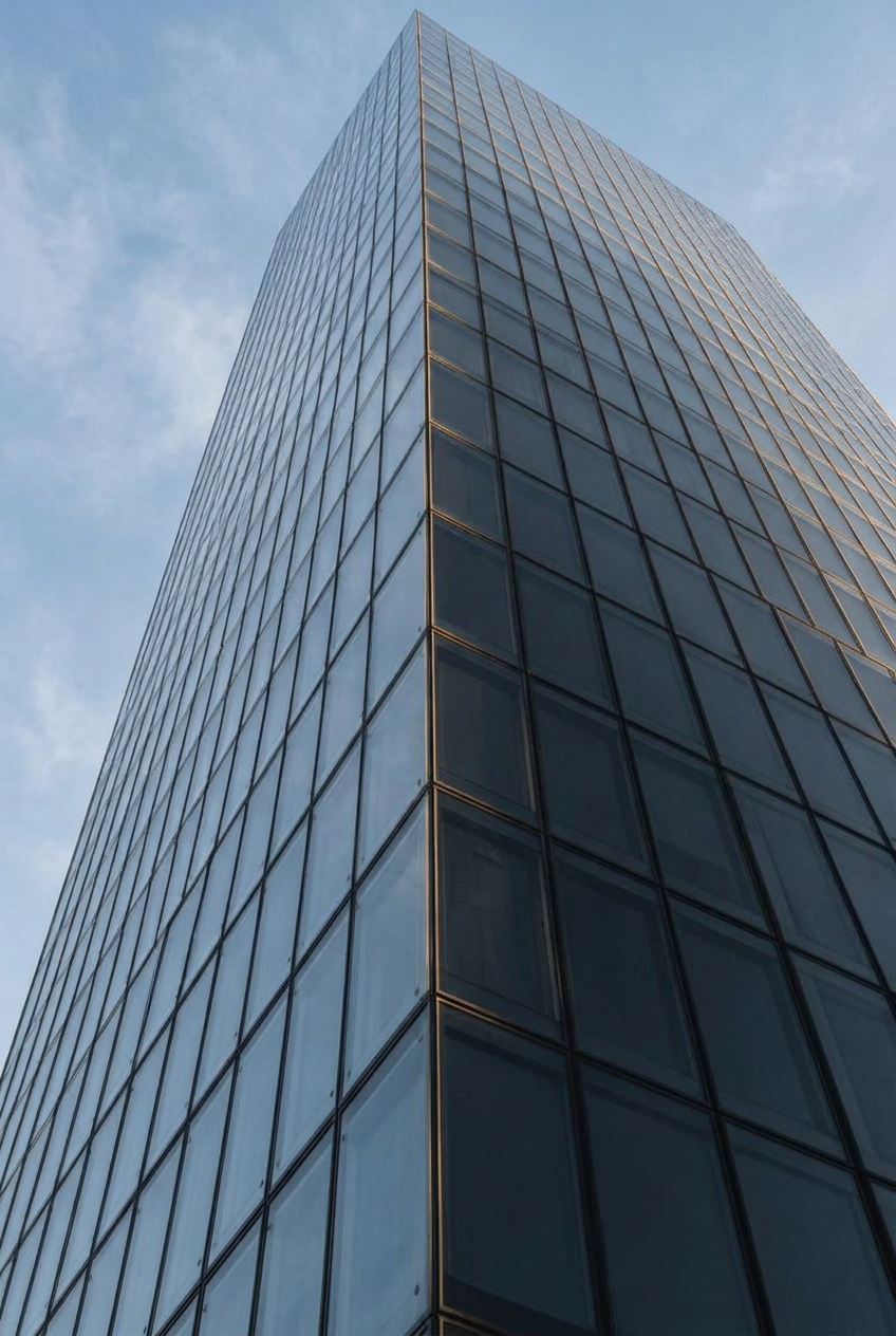 Modern glass skyscraper reflections